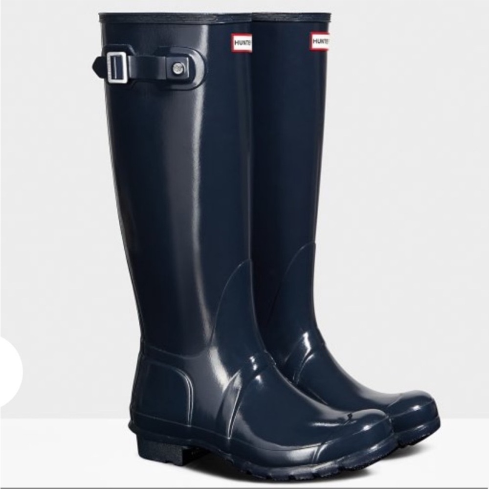 HUNTER tall rain boots navy sz 9